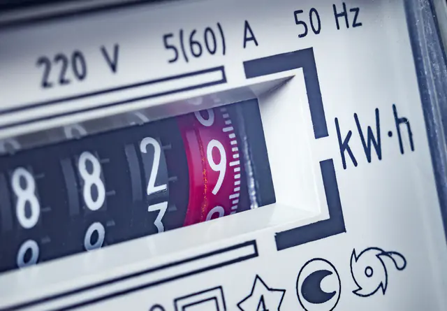Stromzähler mit Kilowattstunden-Anzeige